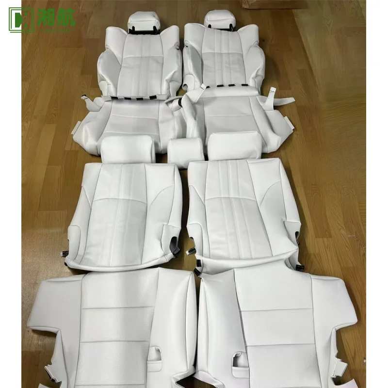Suitable for 2018 Toyota Alphard (Titanium on Right) Custom White Nappa Leather Full Replacement Car Seat Cover
