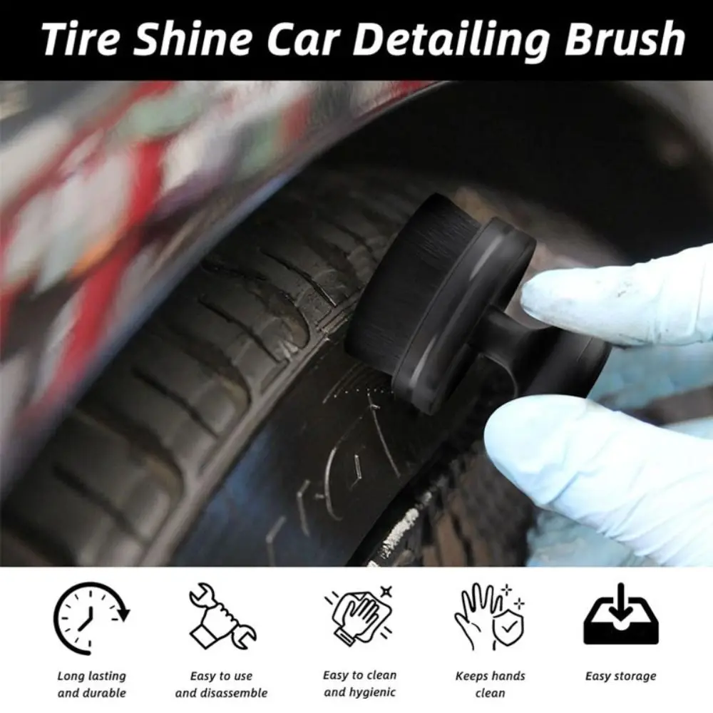 Portable High-Density Car Tire Polishing Brush with Stand Soft Car Tire Brush Tire Shine Brush for Tire Polish Wax Care