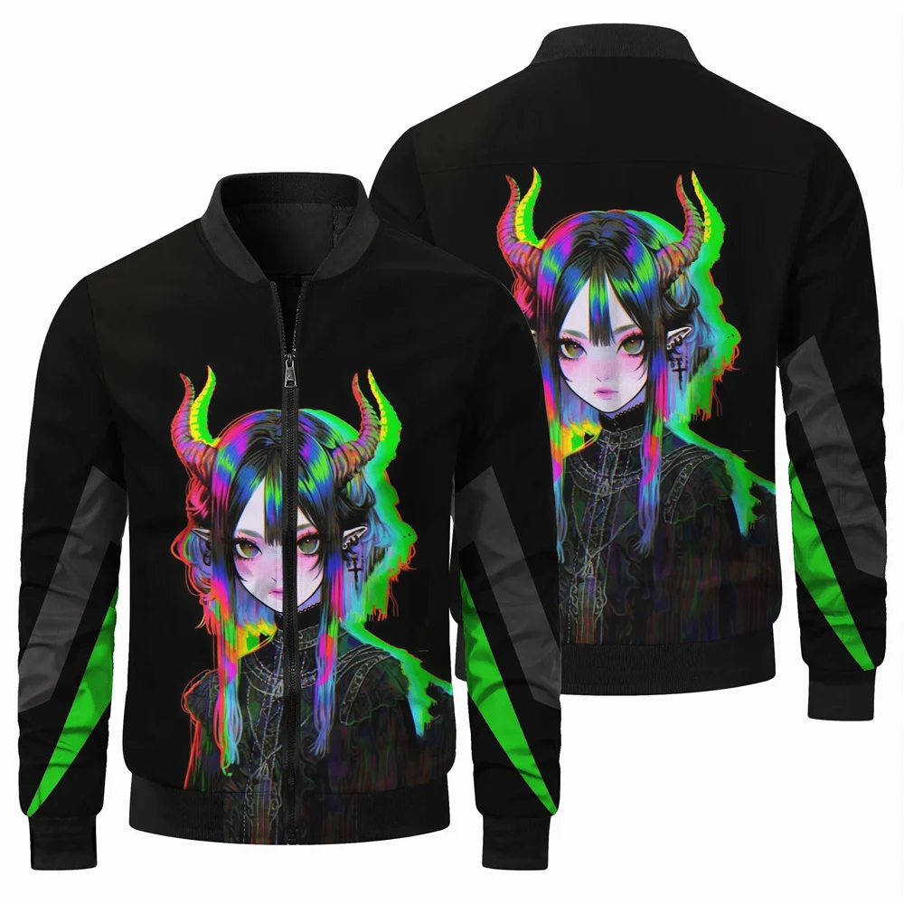 Chaqueta con cremallera para hombre y mujer, chaqueta con estampado 3D completo de personaje de Anime, ropa informal adecuada para primavera y otoño