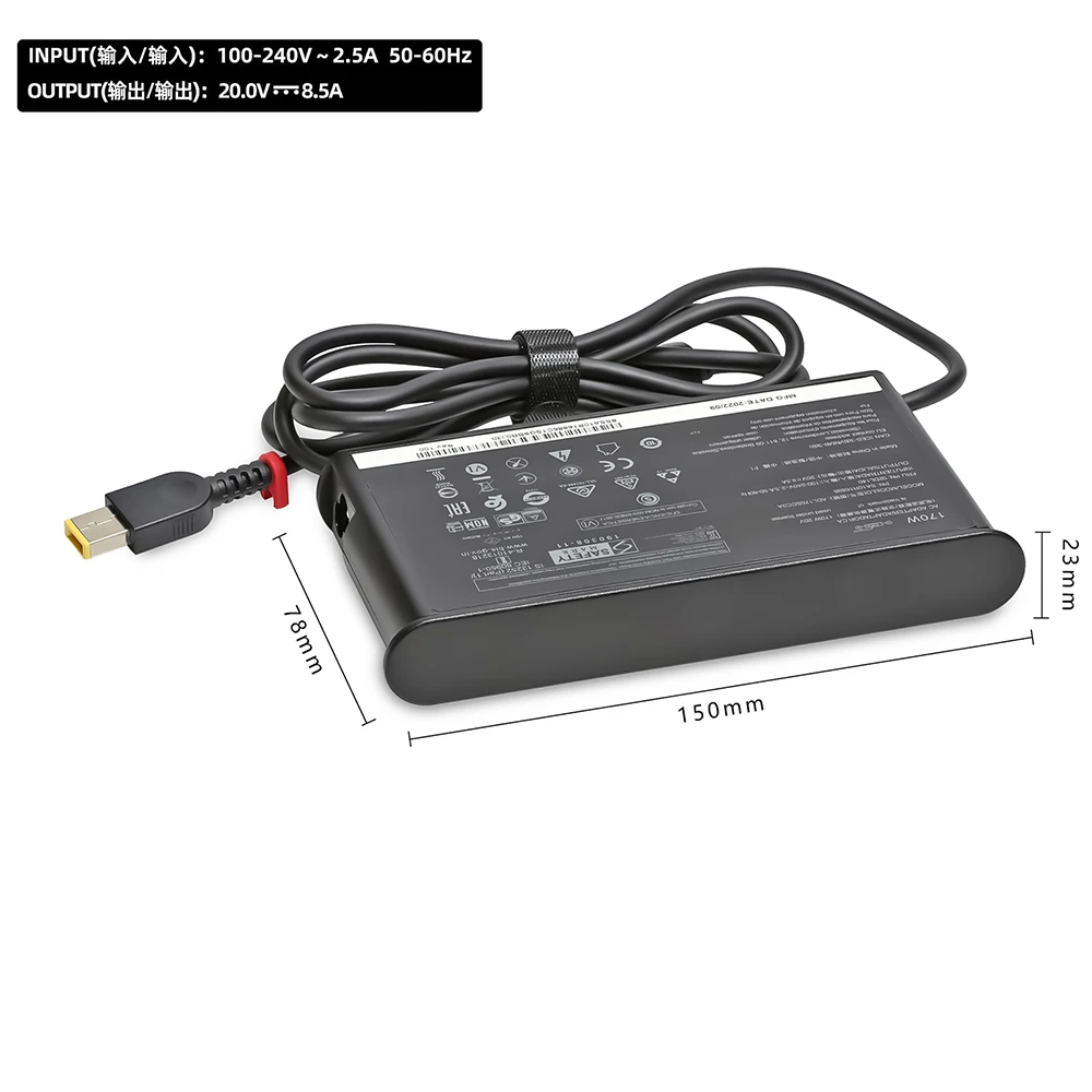 Imagem -03 - Carregador do Adaptador do Poder do Portátil do Usb 170w 20v 8.5a Ajuste para Lenovo Thinkpad p1 P50 P51 P52 P53 P70 P73 W540 W541 T540p Ioga 15 45n0487