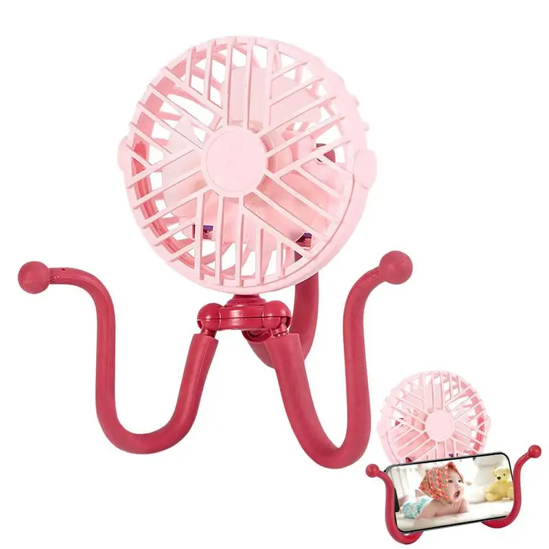 

Stroller Fan For Baby Mini Handheld Stroller Fan USB Chargeable Fan Baby Stroller Bed Fan Retractable Fan Octopus Desktop Fan