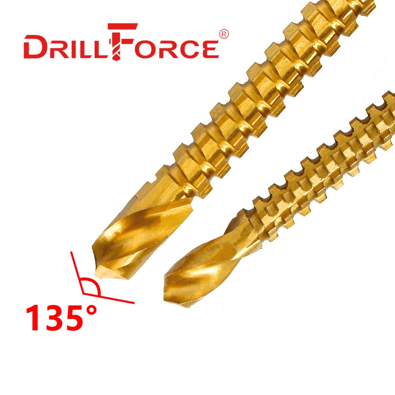 Drillforce 3/4/5/6/6.5/8Mm Set Mata Bor Gergaji HSS Sekrup Komposit Keran Tukang Kayu Plastik Logam Lubang Alat Grooving
