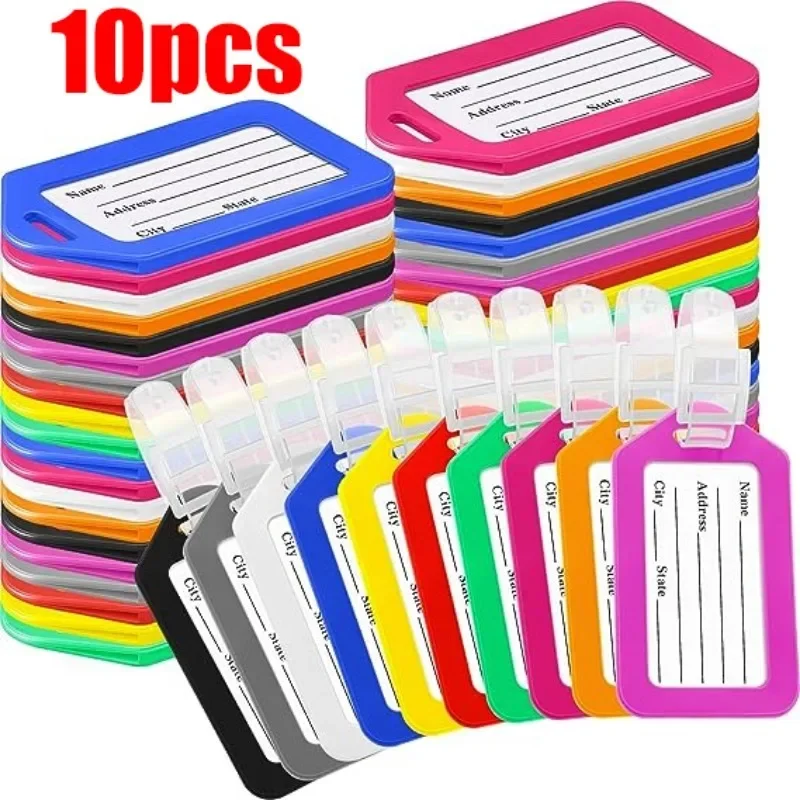 1/10pcs Luggage Tag Boarding Shipping Plastic Baggage Tags Travel Accessory Women Men Suitcase ID Address Name Holder Bag Label