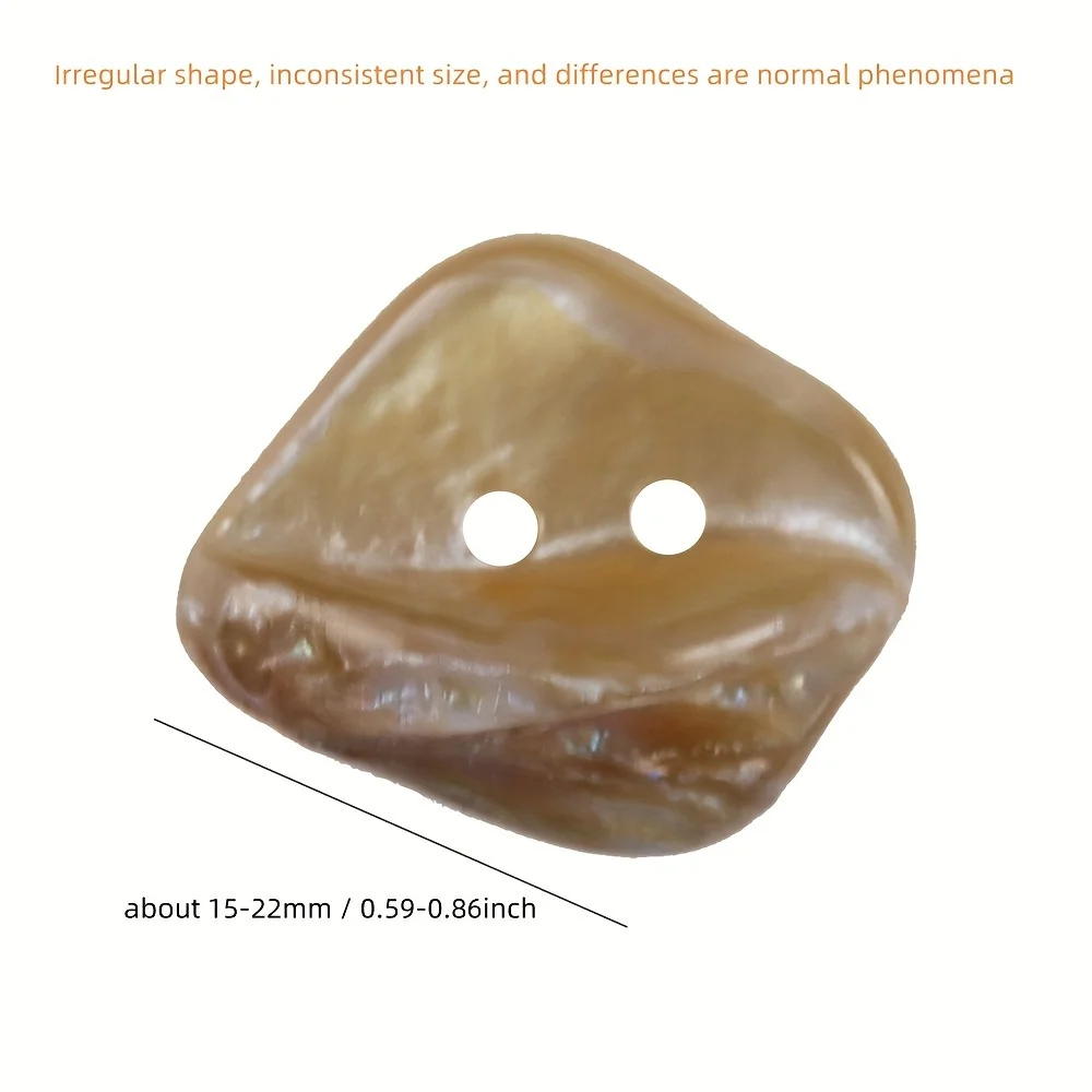 10 قطع/مجموعة من أزرار الصدفة الطبيعية ذات الشكل غير المنتظم مع فتحتين لإكسسوارات الملابس ذاتية الصنع وما إلى ذلك