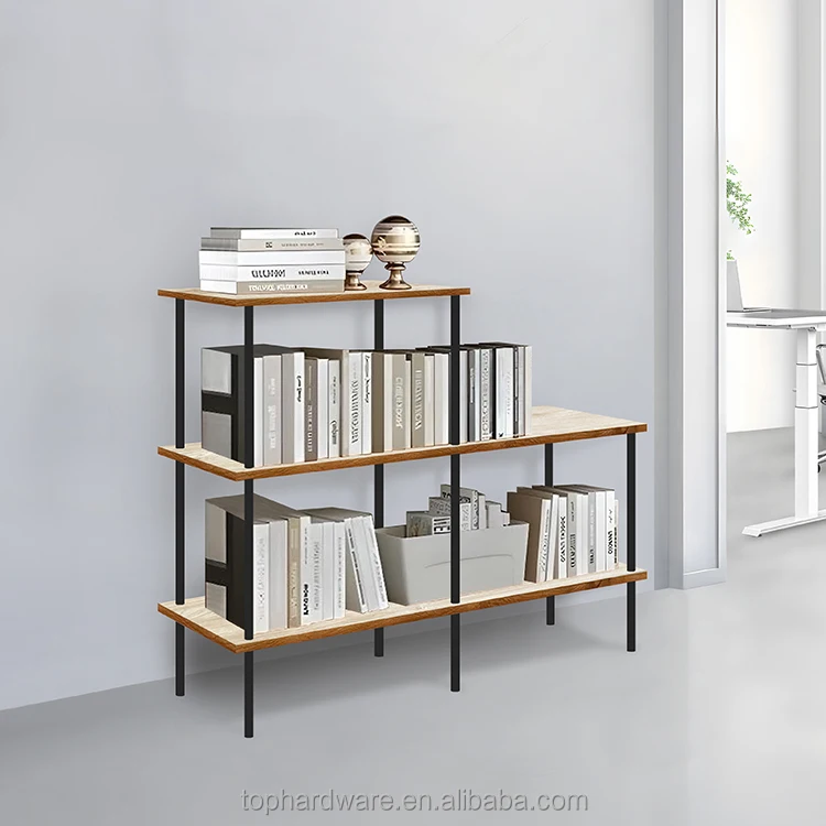 Estantería montada en la pared de 2 estantes Estantería decorativa de metal para libros de pared