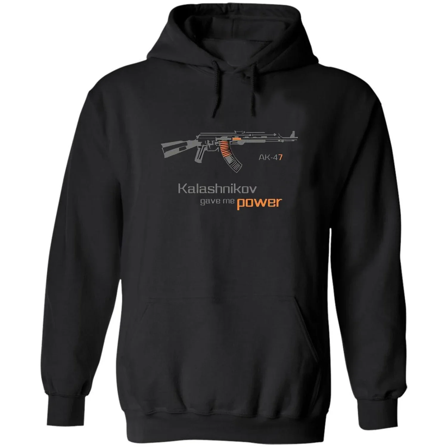 Kalashnikov Give Me Power AK-47 Assault Rifle Pullover Hoodie Comfortable Cotton Comfortable Casual Mens Sweatshirt Streetwear