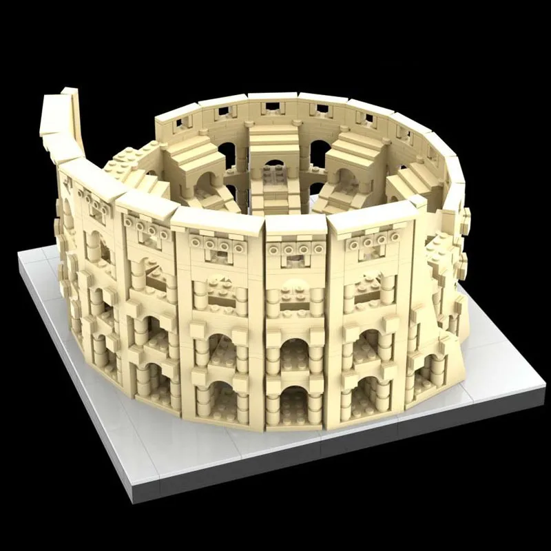 MOC- 101714   Klocki Koloseum, Rzym, Włochy, Pejzaż miejski, Architektura, Zabawki, DIY Urodziny Prezent na Boże Narodzenie