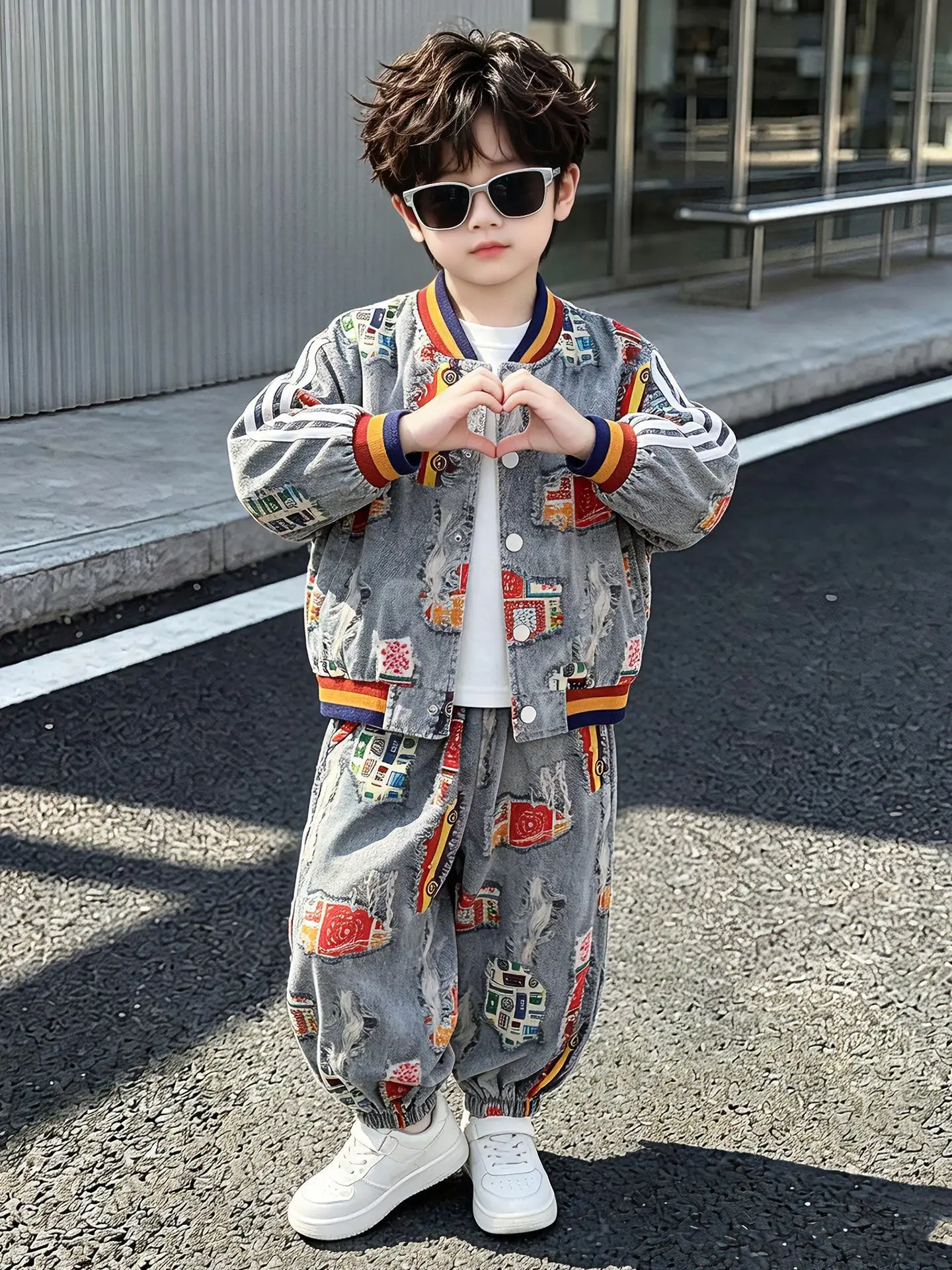 Big Boys Clothes Suit Autumn Outfit Children's Patchwork Jacket+Pants 2PCS/Set Fashion Teen Luxury Baseball uniform 2-13 Years