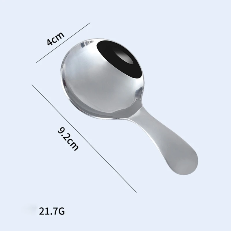 304 Stainless Steel Short Handle Round Spoon Children Ice Cream Dessert Spoon Mini Spoon Kitchen Accessories Dropshipping