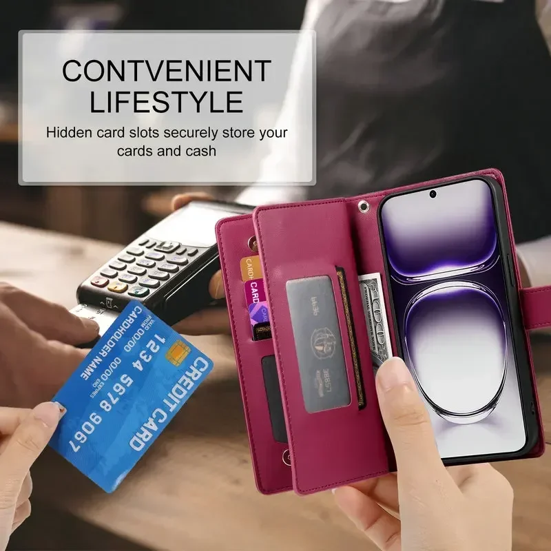 Reno15 FS 13FS 14 Pro 13 F 12 5G Flip Case Zip Wallet Book Funda for OPPO Reno 15 FS Case 13F 11A 11F 14FS 15F 15FS Leather Etui