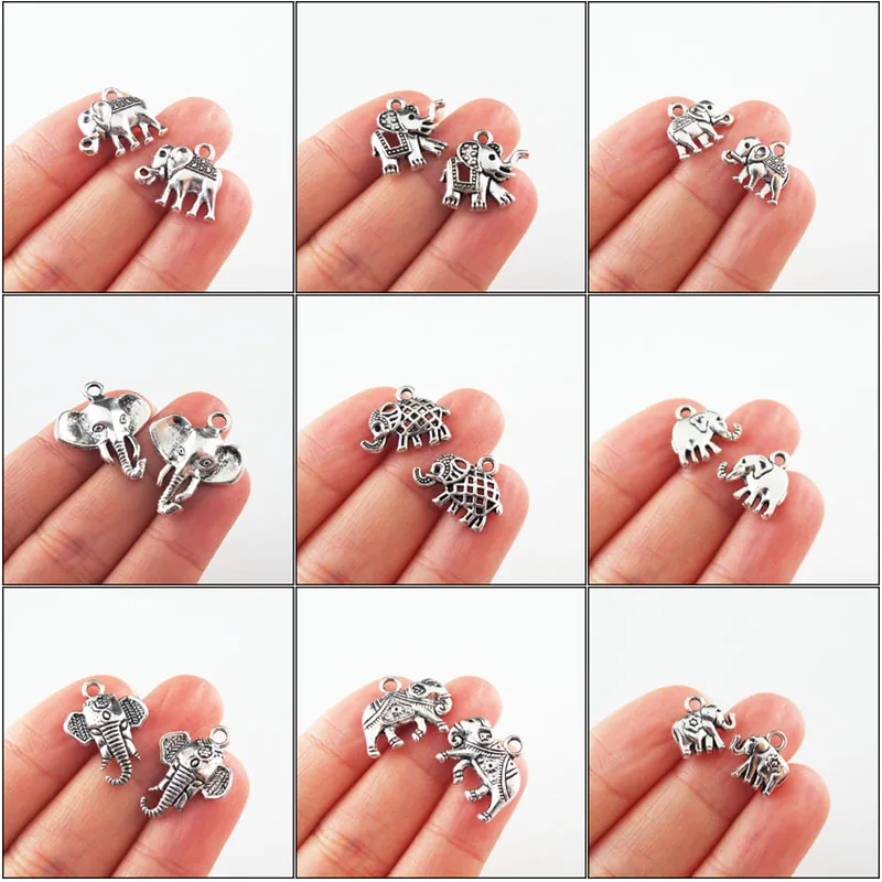 

Fashion New Lovely Animal Elephant Charms Antique Silver Color Pendants For Gifts Jewelry