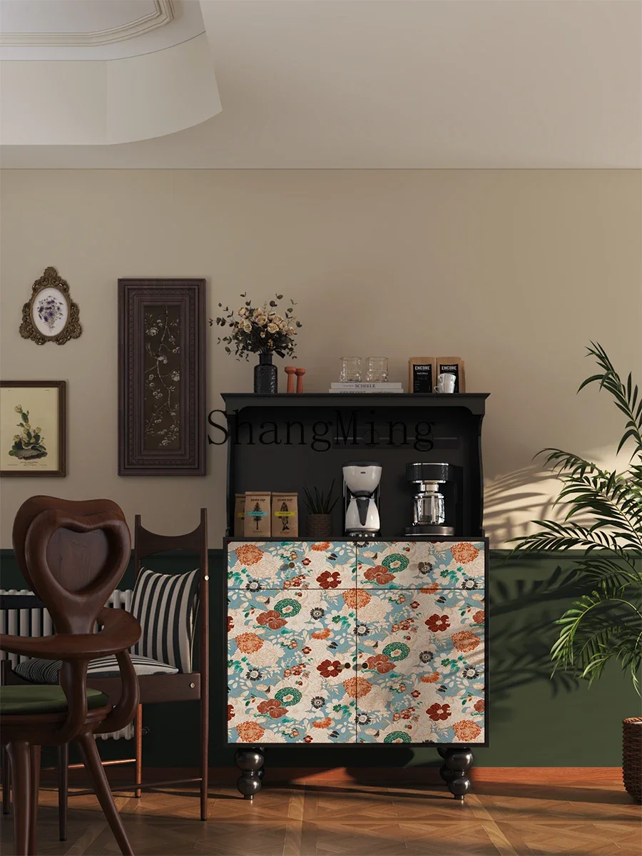 SM الخشب الصلب خزانة متعددة الوظائف ضوء تصميم فاخر الشعور غرفة المعيشة غرفة نوم تخزين الصدر القابل للإزالة #4