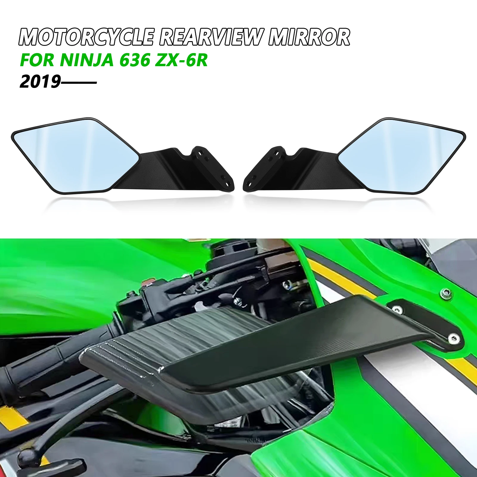 

New Motorcycle Accessories Rearview Mirror Wind Wing Mirrors Side View Mirrors For Kawasaki ZX6R ZX636 2019-2022 2023 2024 2025