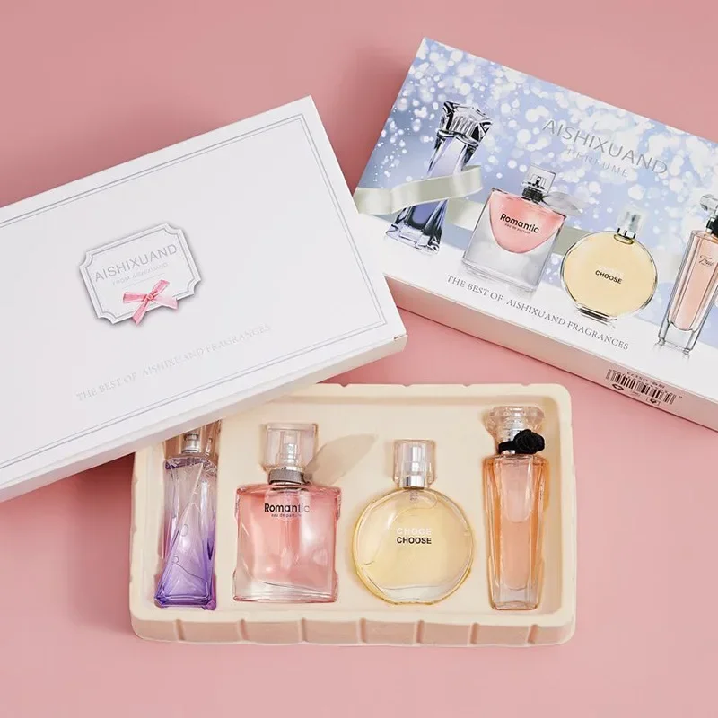 Gift Box Packaging Women's Perfume Fresh and Elegant Floral Fruity Fragrance Long-lasting Fragrance Covering Odor 25mlX4 Bottles