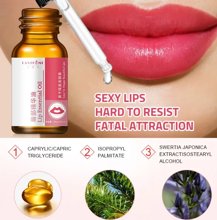 Serum penebal bibir instan, minyak pemadat bibir, Serum penambah elastisitas, memudarkan garis halus, produk riasan kecantikan pelembap