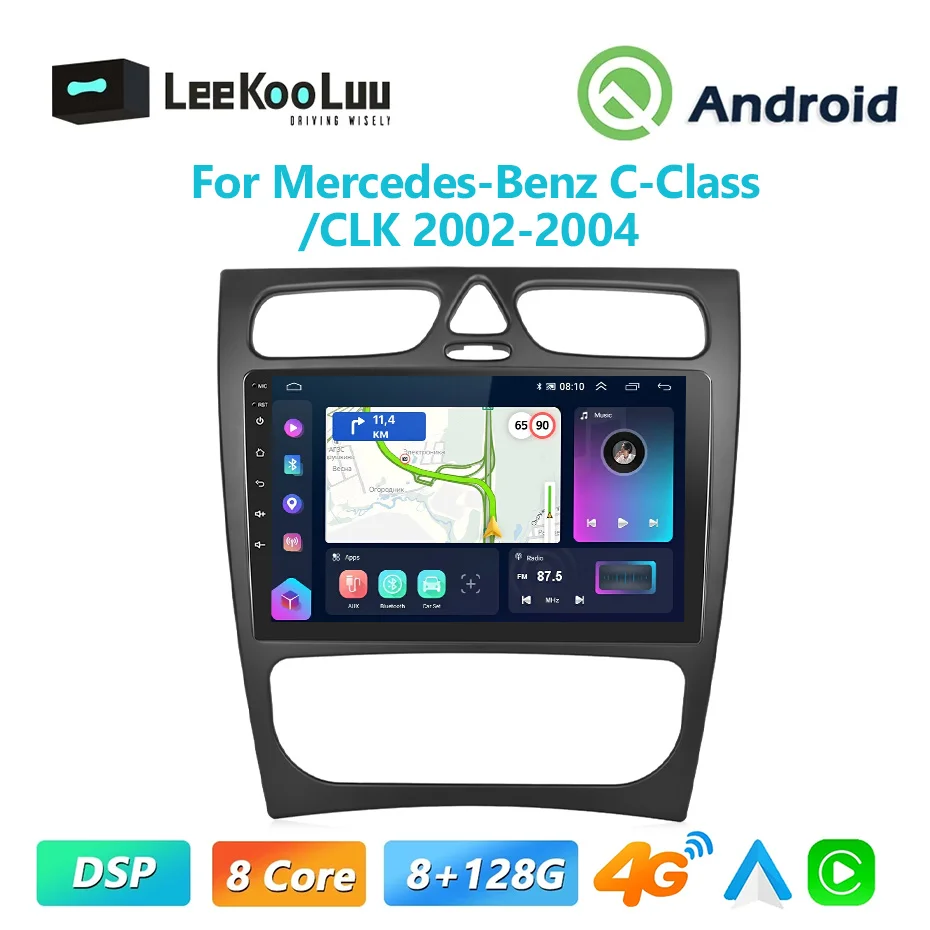 

LeeKooLuu CarPlay Android Radio For Mercedes-Benz C-Class/CLK 2002-2004 Car Multiemdia Video Player 2din Head Unit 4G Wifi GPS