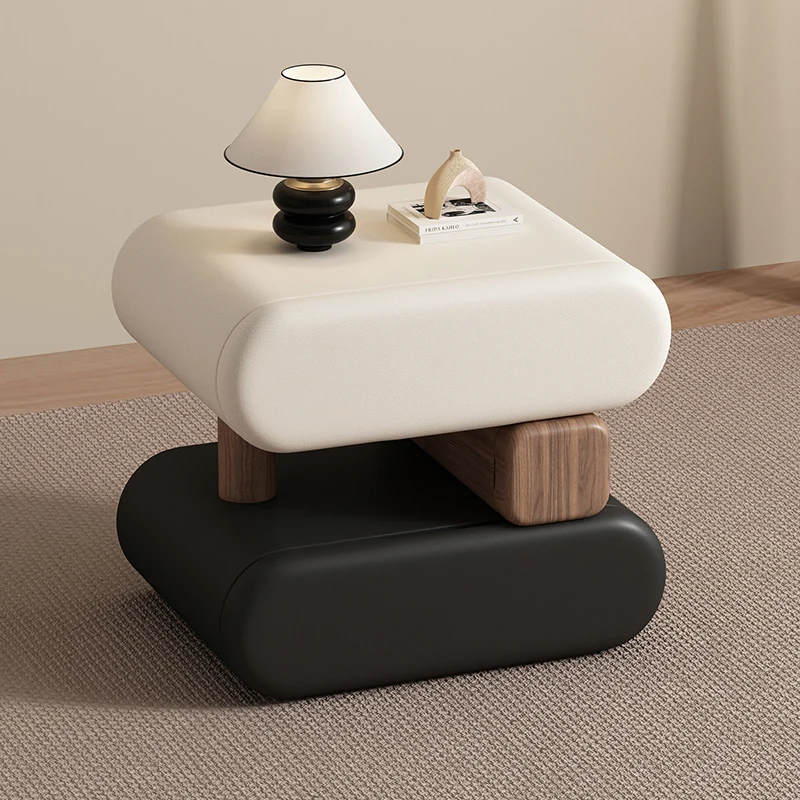 

Cream Style Elegant Nightstands Space Saving Glamour Luxury Bedside Tables Trendy Creative Table De Chevet Bedroom Furniture