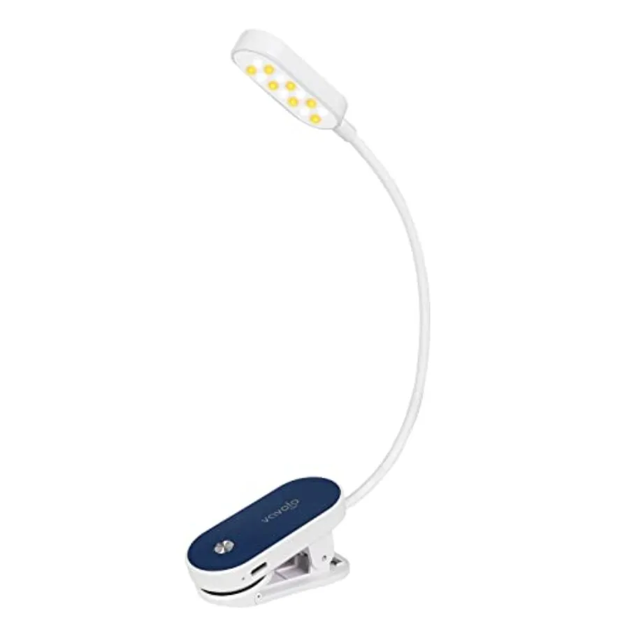 

Rechargeable Book Light, 14 LEDs Eye Care Clip On Amber Reading Light for Bookworms Reading in Bed with 9 Colors 9 Brightness