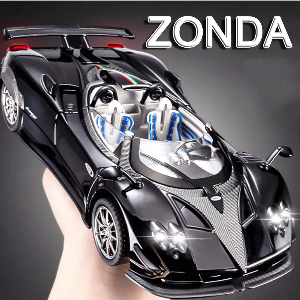 1:24 باجاني زوندا نماذج سيارات لعبة سبيكة دييكاست هوايرا سيارات رياضية أبواب ضوء الصوت مفتوحة التراجع ألعاب السيارات الخارقة هدايا الأطفال