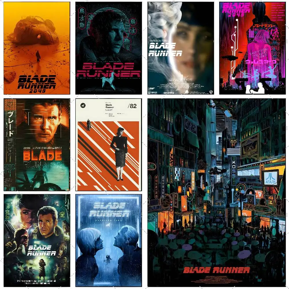 Retro-Film Blade Runner, klassischer Science-Film, Vintage-Poster, hochauflösender Kunstaufkleber, selbstklebende, wasserdichte Heimdekoration