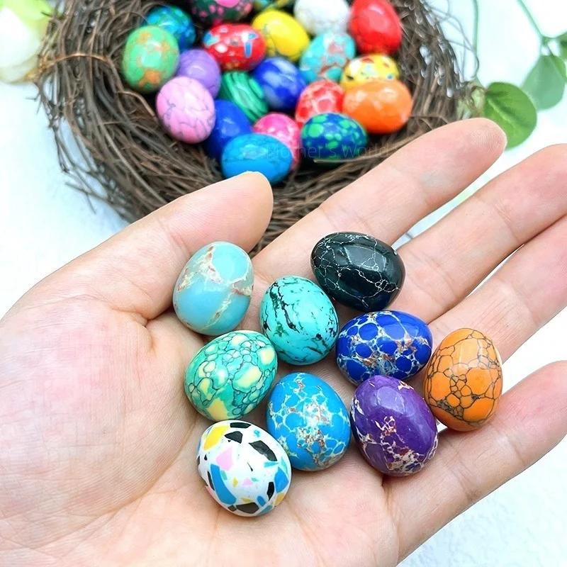 

10pcs Egg Healing Crystal Stone Natural Gems Chakra Yoga Reiki Energy Quartz Mineral Specimen Easter Gifts Home Decor