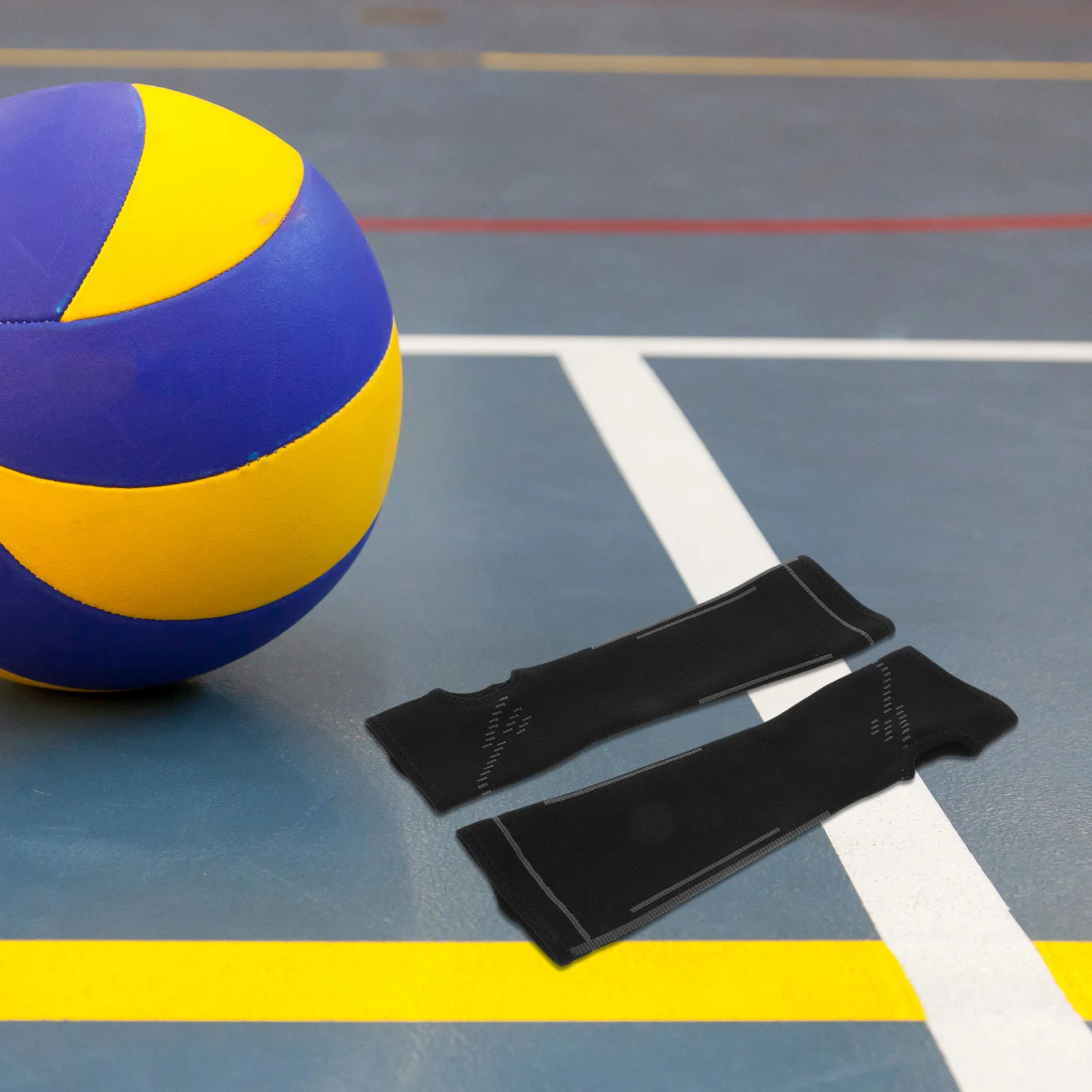 1 Pair Long Volleyball Arm Sleeves Black For Youth Students Extended Forearm Wrist Protection Breathable Polyester Team Sports
