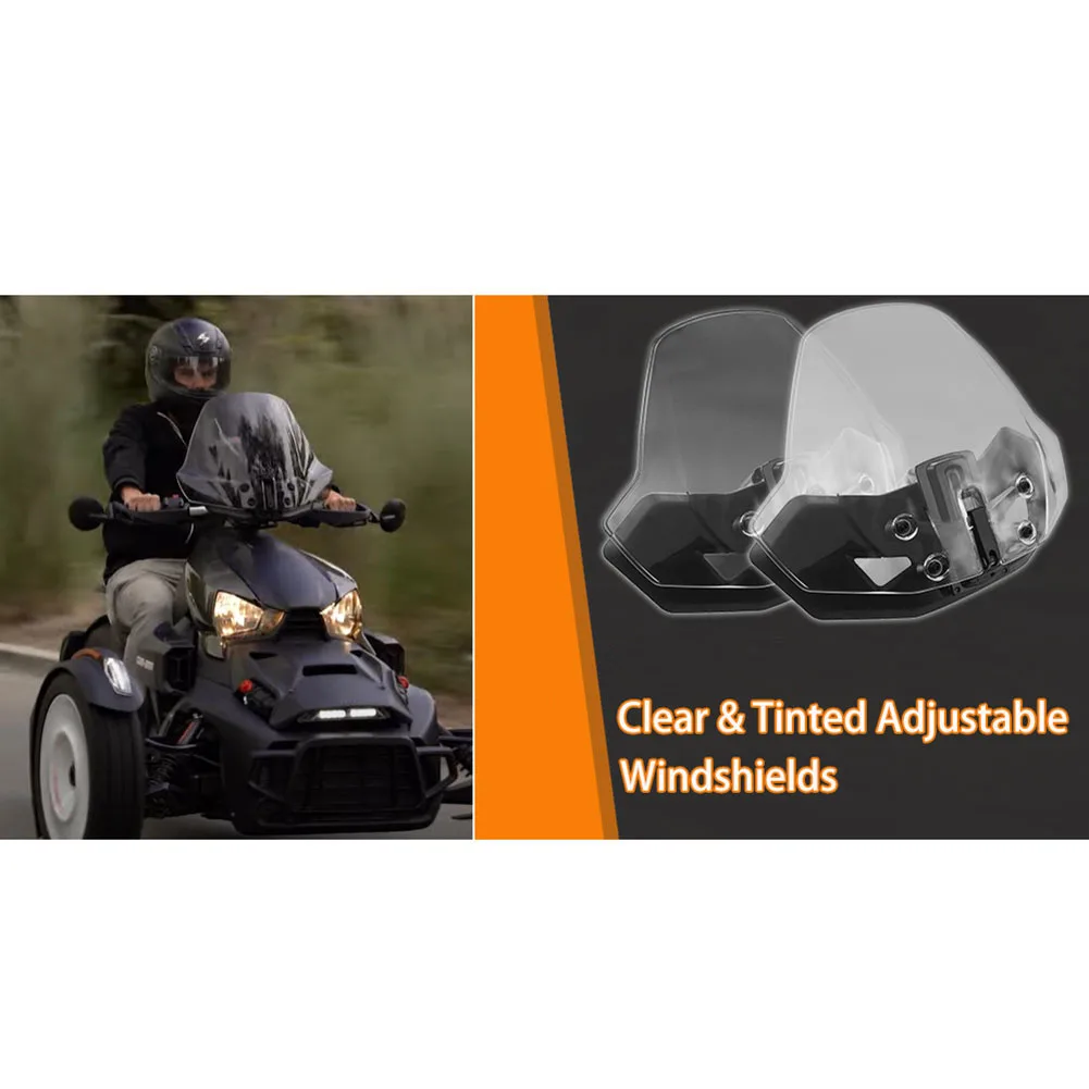Windshield Windscreen Shield Replacement for Can Am For Ryker 600 900 Motorcycle Part ABS Material and Wear Resistant view 4