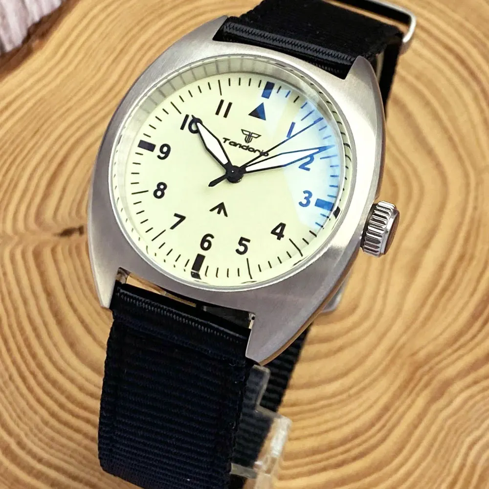 Tandorio 36mm Japan NH35A Dive Watch 200m Waterproof Mechanical Wristwatch Dome Sapphire Glass Reloj Full Green Luminous Dial