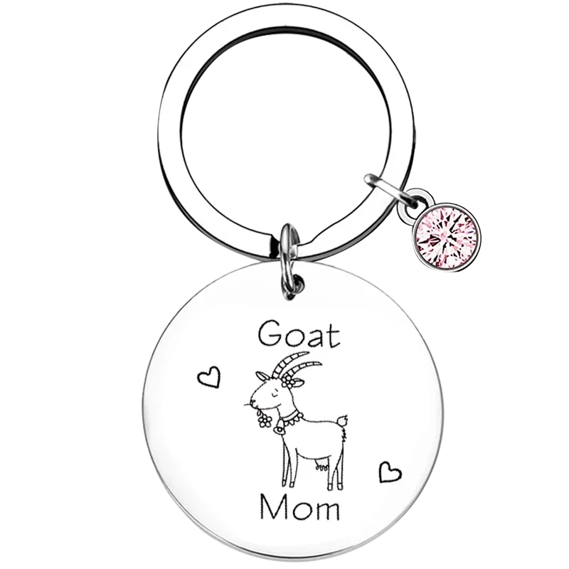Cute Goat Mom Gift Keychain Goats Lovers Key Chain Pendant Jewelry Crazy Goat Lady Gift