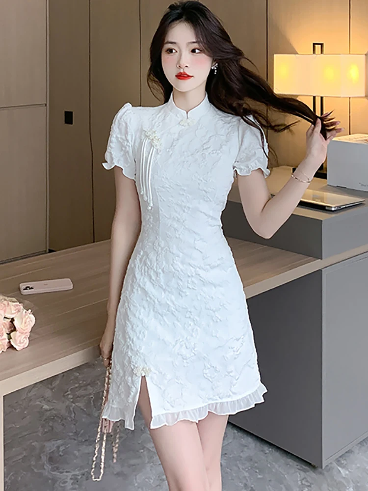 knee length dresses for ladies ASIAN MINI DRESS BLACK – LIQUIDE main image 1