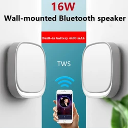 Bluetooth Speaker Home Bedroom Wall-Mounted Stereo Speaker Wireless TWS Combination Audio Subwoofer WithLED Light Remote Control