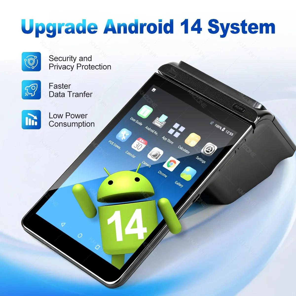 80mm Bill Thermal Receipt Printer Handheld Android 14 POS PDA Tablet 8.0