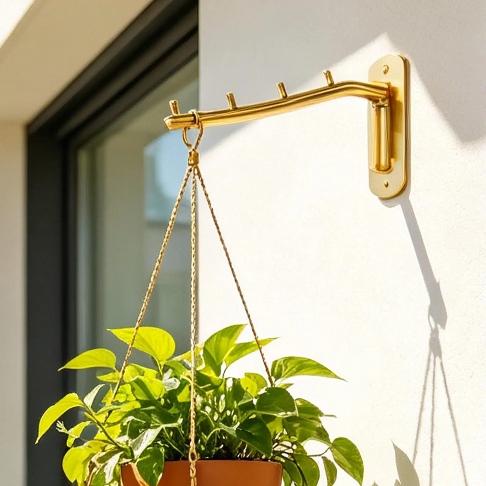 Wall-mounted plant rack planter Hanger Space-Saving flower pod Bracket outdoor hanging hook for Baskets Bird Feeder Lantern view 2