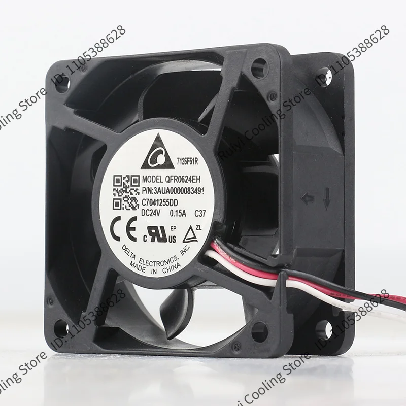 Delta 5V 12V 48V DC24V 0.21A AC EC 6025 60X60X25MM 6CM double ball converter control cabinet 3-wire silent QFR0624GH cooling fan