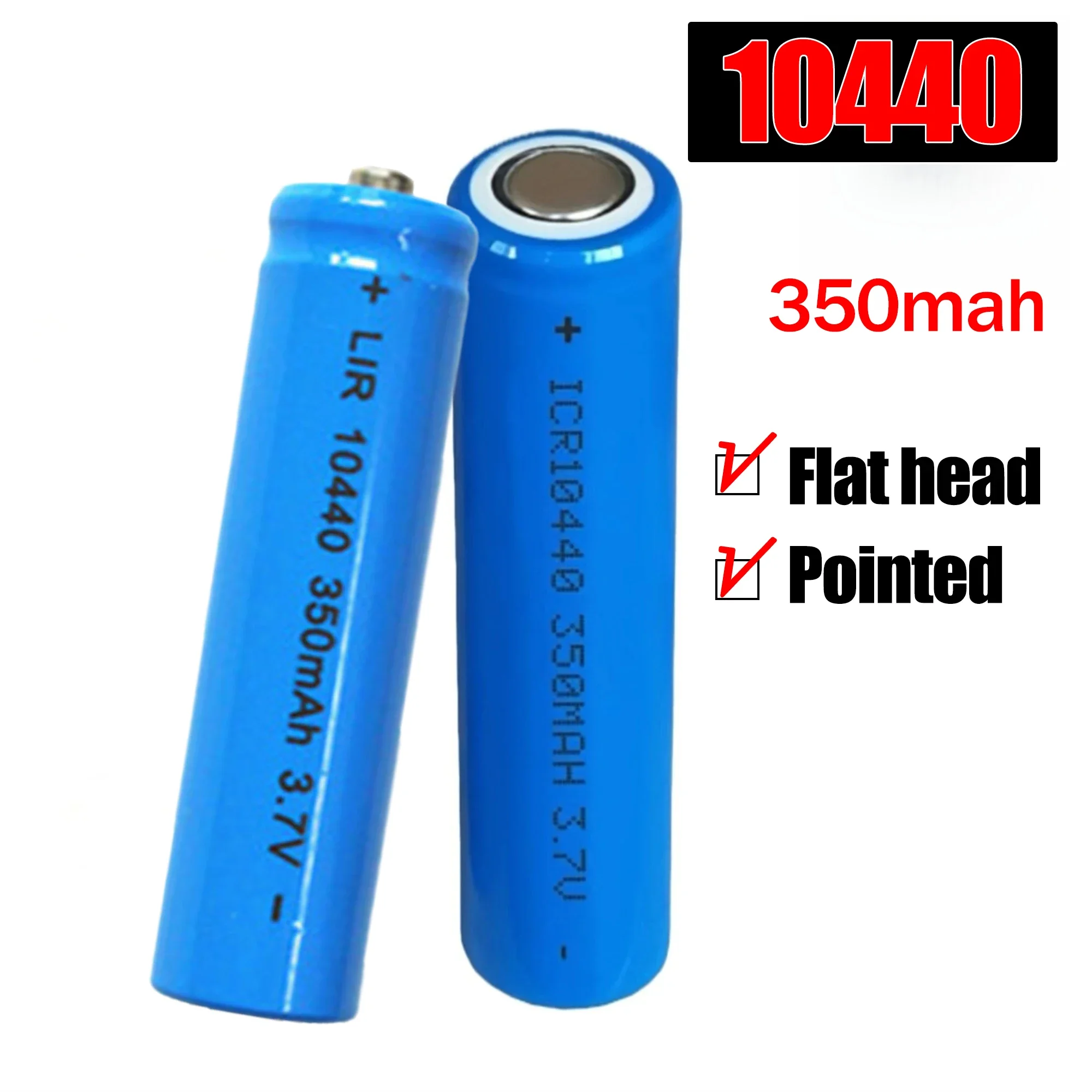 10440 3.7V 350mAh Rechargeable Li-ion Battery, AAA Replacement Cell for Video Game Console, Toy, Microphone, Flashlight, Radio