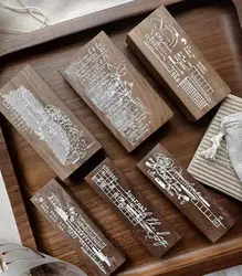 Journal Pages Vintage If... Wooden Rubber Stamp for DIY Scrapbooking Photo Album Card Making