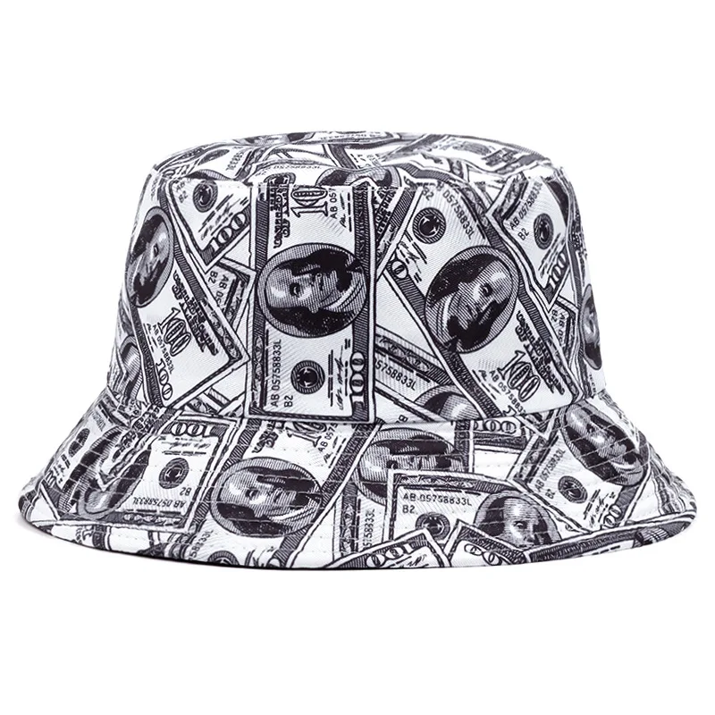 Fisherman Hat New Summer Fashion Banknotes Printed Men and Women Outdoor Sunhat Fashion Sports Hat