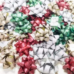 1.5 Inch Mini Glitter Gift Bows Mixed Colors Self Adhesive Star Bow Glitter Ribbon for Birthday Christmas Wedding Holiday