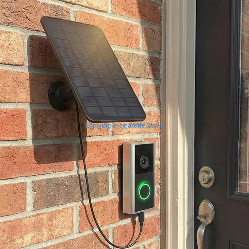 6W 5V Solar Panel With DC5521 Port For Doorbell Camera And Small Electronics Y4QF