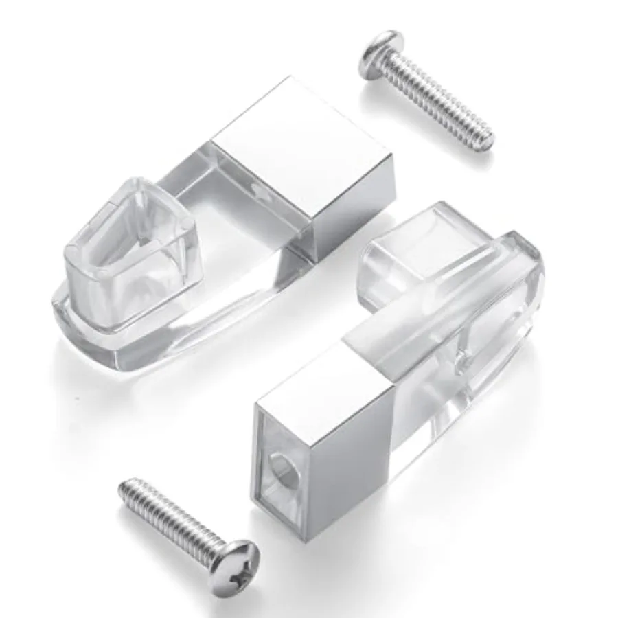 

Clear Acrylic Shower Door Towel Bar Brackets, with Bright Chrome Sleeve, Fit for Alumax/Basco Framed Sliding Shower Door Towel