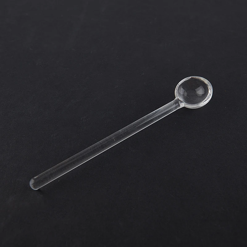 Long Handle Glass Teaspoon Tableware Transparent Coffee Stirring Spoon