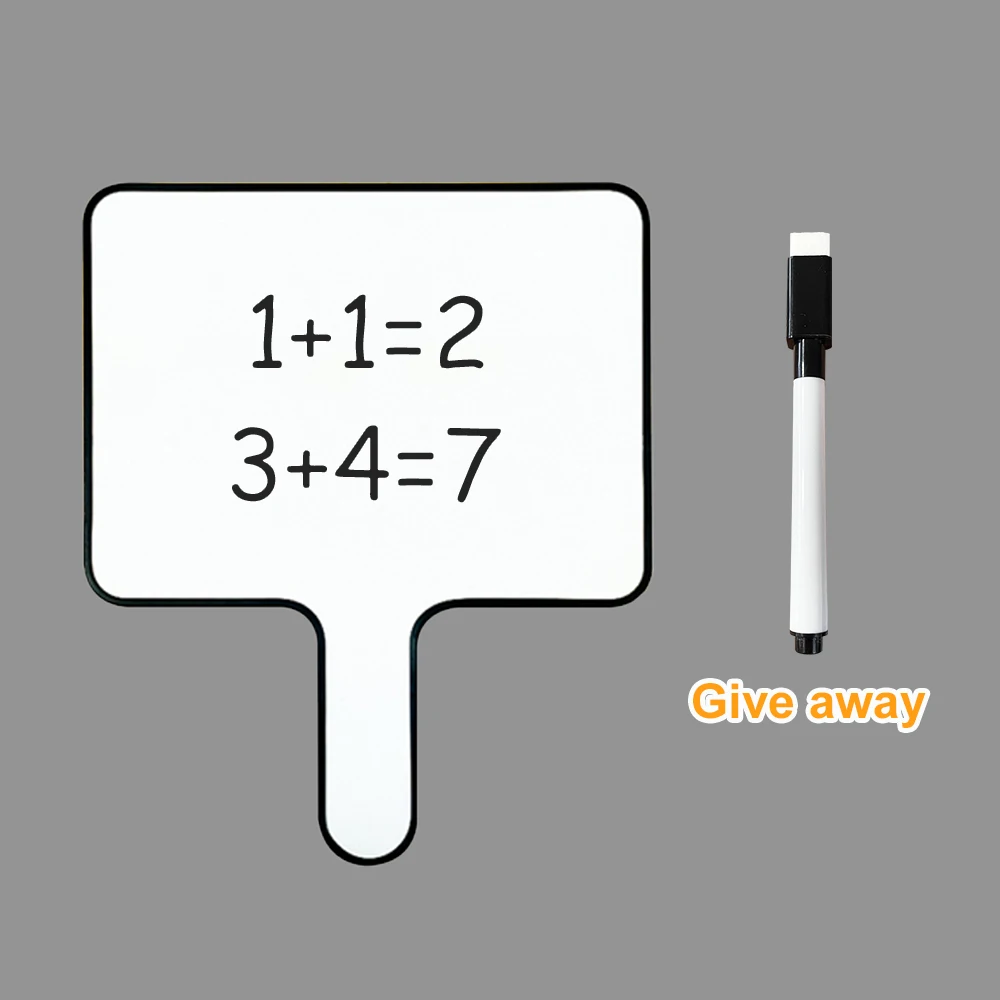 Dry Erase Answer Paddle lavagna bianca portatile a risposta rapida con manico lavagna a due lati con bordo nero larghezza 8 "1 pz