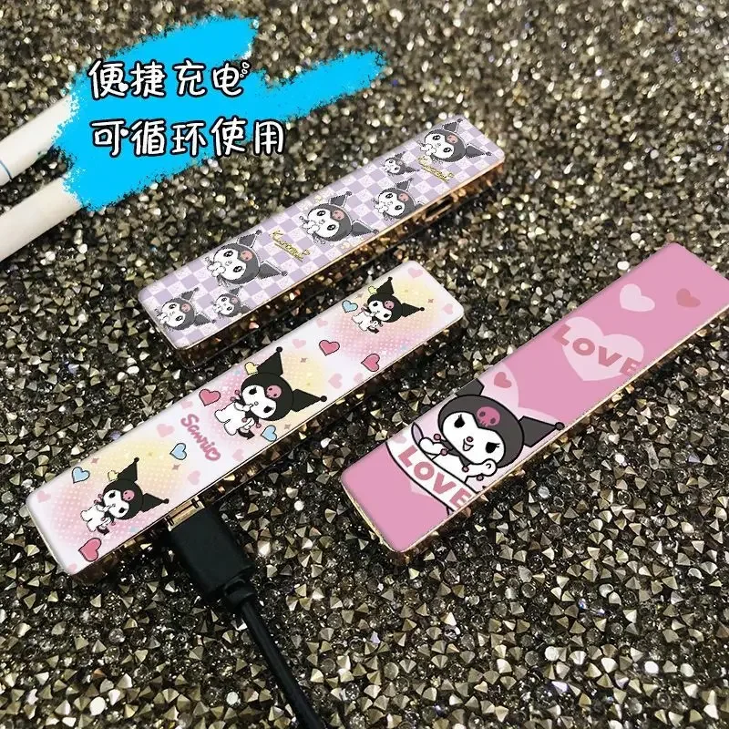 Cinnamoroll Kuromi personalized creative cartoon pattern compact portable rechargeable windproof electronic cigarette lighter