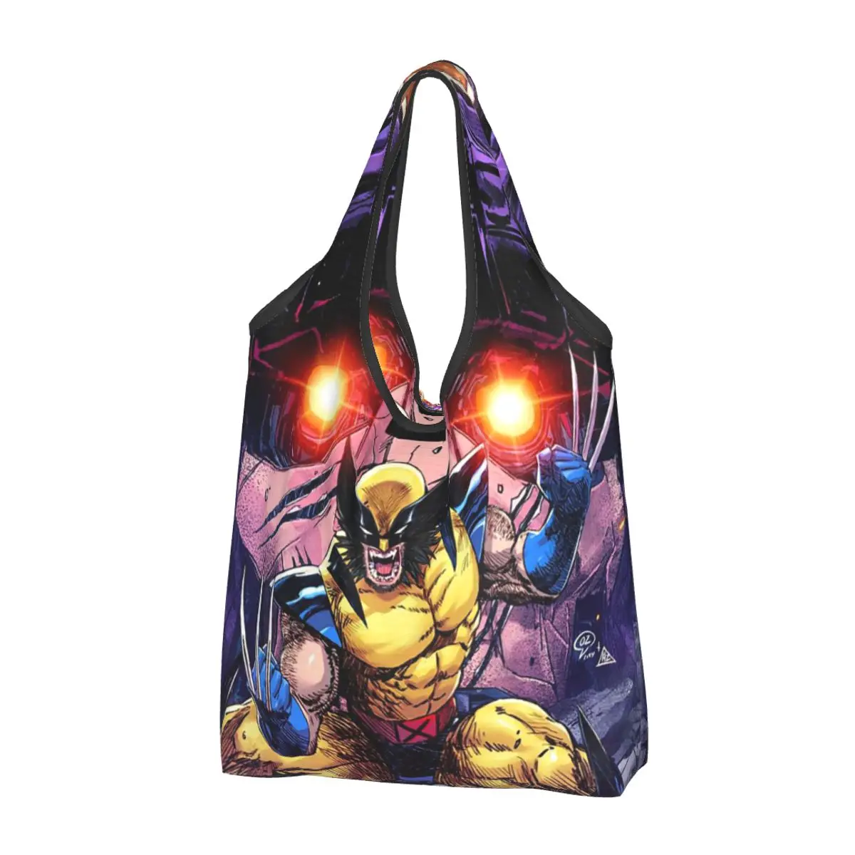 Wolverine X-23 Superhero Portable Tote Shopping Bags Reusable Shopper Bag Grocery Handbag Shoulder Bag