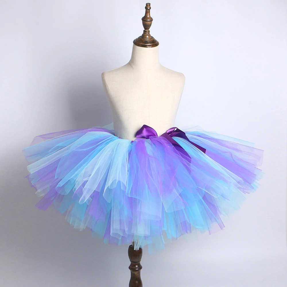 Purple Blue Turquoise Tutu Skirt for Baby Girls Kids Fluffy Tutus for Shoot Prop Birthday Costumes Toddler Girl Skirts Outfit