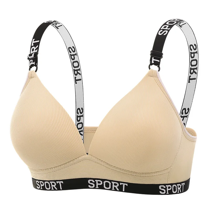 Intimo per il commercio transfrontaliero da donna stile sottile senza anelli in acciaio comodo reggiseno pieghevole con tracolla reggiseno sportivo traspirante