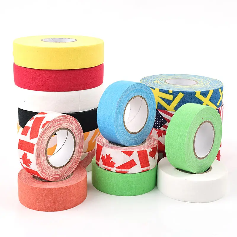 

Ice Hockey Tape Colored Non-slip Athletic Elastic Adhesive Bandages For Sports Badminton Grip Sticky Rubber Tape 2.5cm x 25m