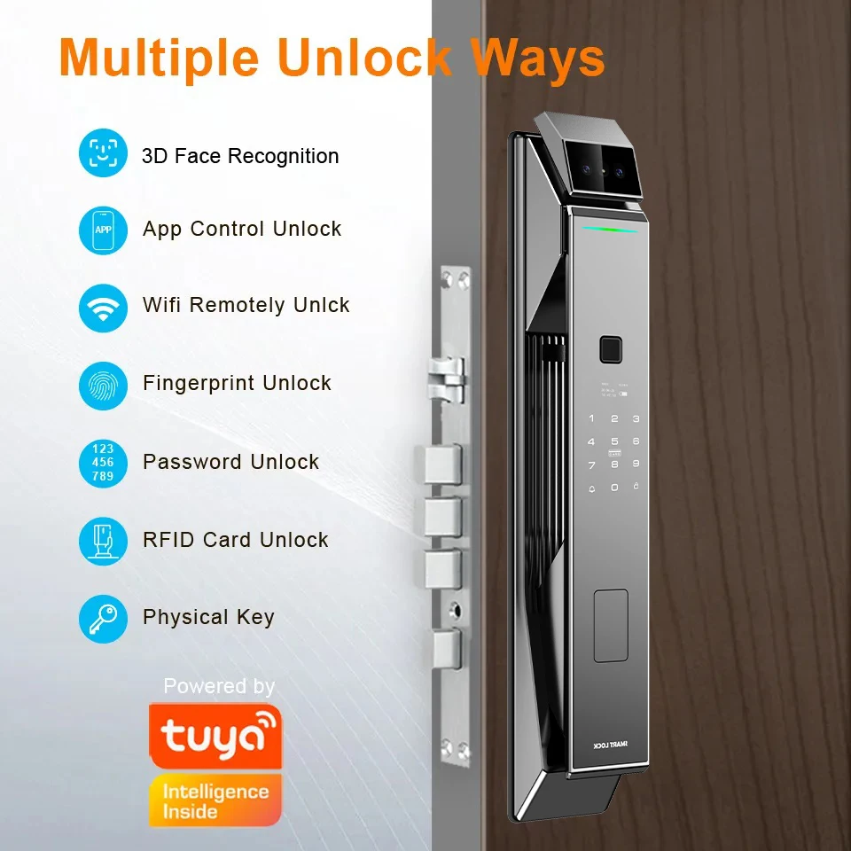 

TYSH Tuya App Fingerprint Smart Door Lock Face Recognition Fingerprint Lock With Camera Biometric Door Smart Digit Lock
