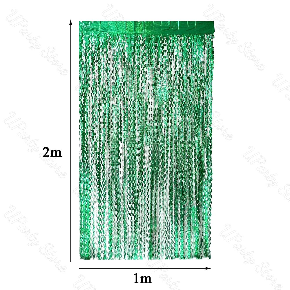 1/2 Packungen Wellenförmige Glitzervorhänge für Geburtstagsdekoration, Laser-Glitzerfransen, Regenbogen-Folien-Hintergrundvorhänge für Weihnachtsdekoration – Detail 9