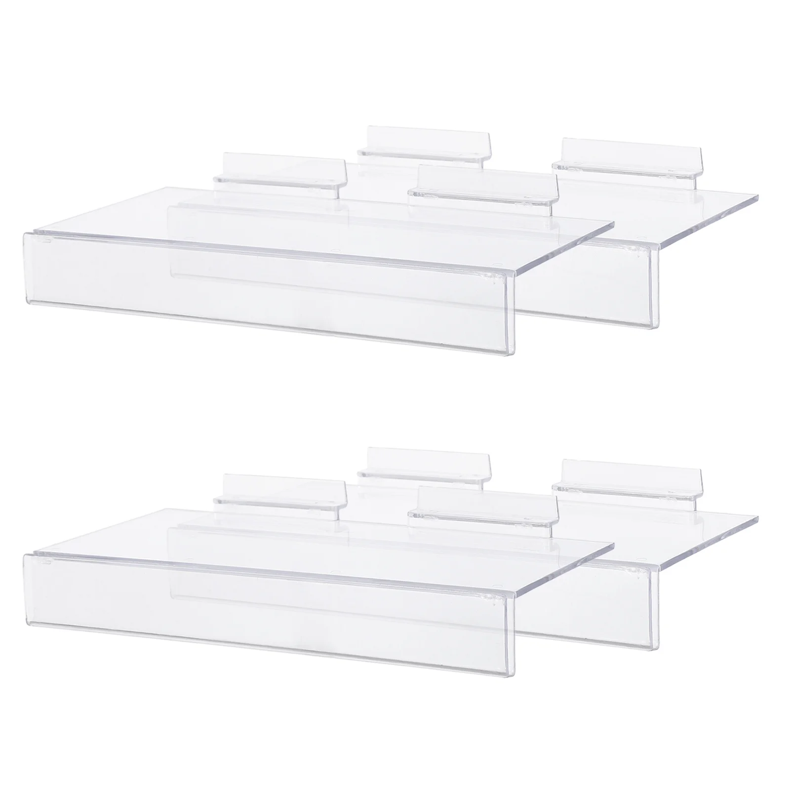 4pcs Transparent Shoe Rack Clear Display Stand For Retail Store Mall Durable Plastic Shoe Organizer Riser For Sneakers Heels